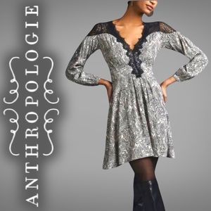 Anthropologie Lacy V-Neck Mini Dress